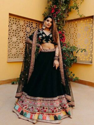Designer Weeding Lehenga Choli Embroidery 3 Piece Set