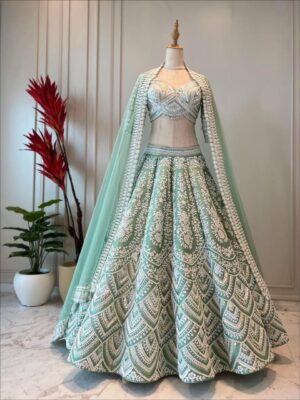 Designer Lehenga Choli with Cording & Sequence Work 3 Piece Set