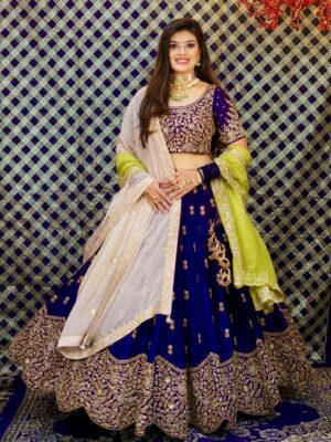 Designer Lehenga Choli with Cording Work 3 Piece Set