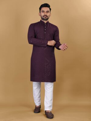 Manyavar Ethnic Kurta Pant set with Sequence Heavy embroidery Work 2 Piece Set