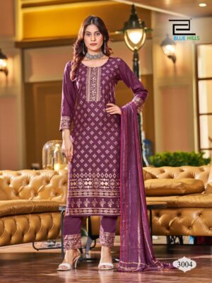 Ethnic Wear with Embroidery work Kurti 3 piece set 