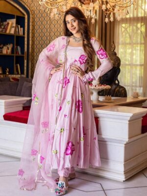 Shraddha Kapoor Bollywood Designer Organza Kurti Set 3 Piece