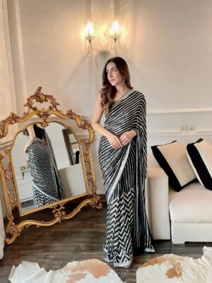 Designer Saree with Weaving Pattern with Sequence Saree with Blouse 