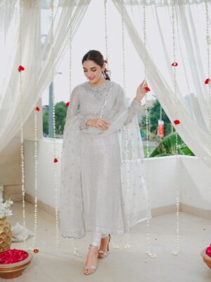 Bollywood Designer Kurti set Faux Georgette Heavy Embroidery Sequence Work 3 Piece Set 