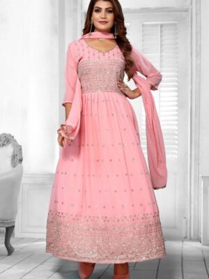 Gown Navya Flared Heavy Embroidery And Siroski Work 2 Piece Set 