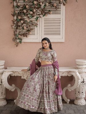Bollywood Designer Party Wear Lehenga Choli With Sequence Embroidered work 3 Piece Set